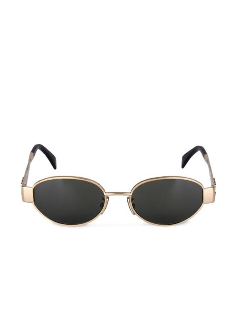 celine triomphe sunglasses metal|celine triomphe oval metal sunglasses.